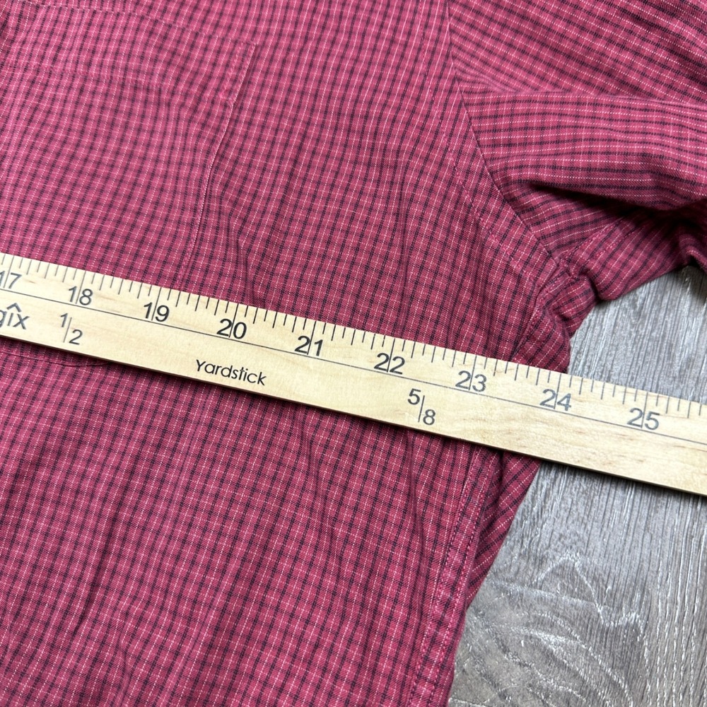 Brooks Brothers Mens Burgundy Micro Check Cotton Button Down Long Sleeve Shirt L - Picture 6 of 6